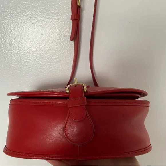Vintage Coach Saddle Bag No. 9851 - Red Leather - Picture 7 of 17